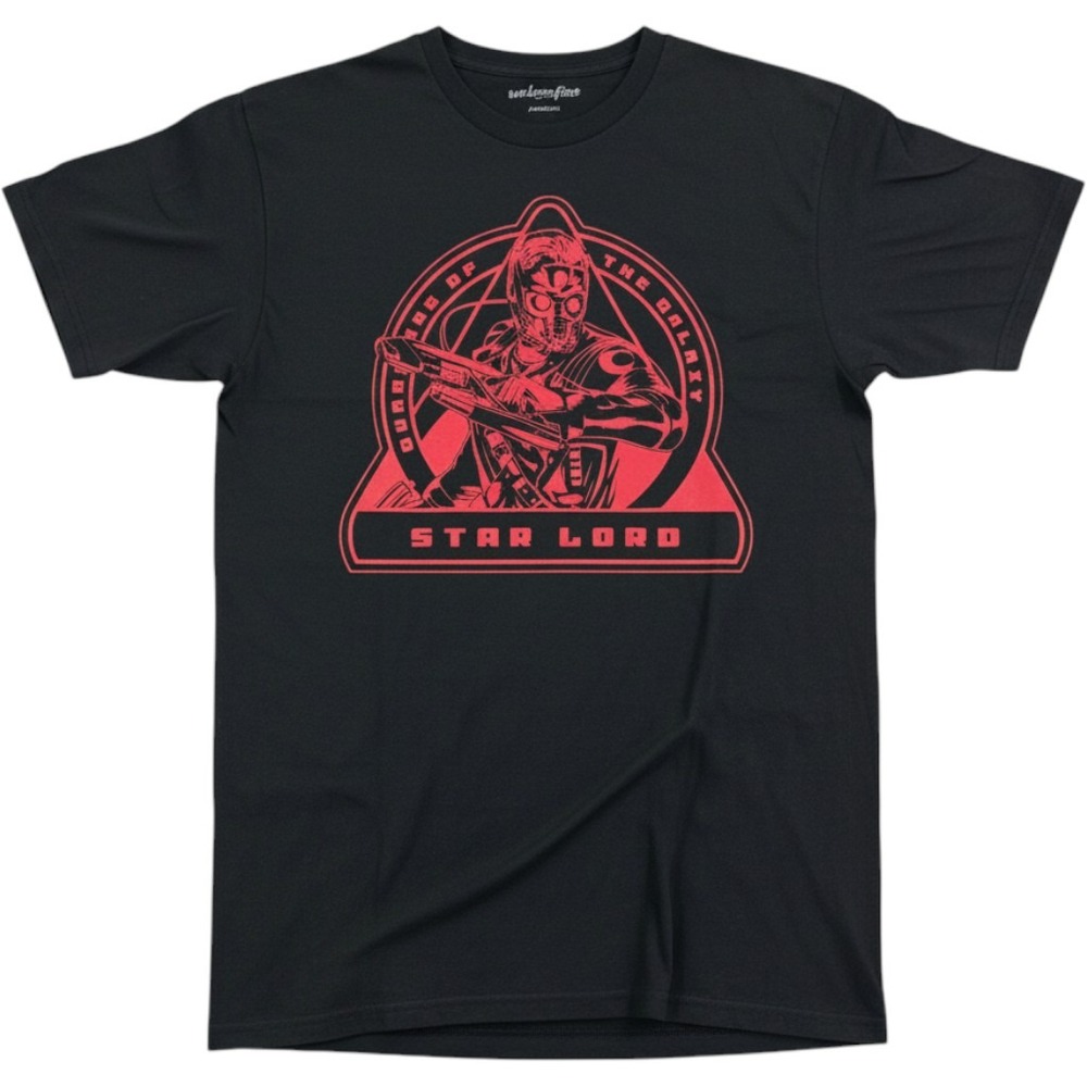 Marvel Star Lord Guardians of the Galaxy Black Graphic T-Shirt Mens Large L